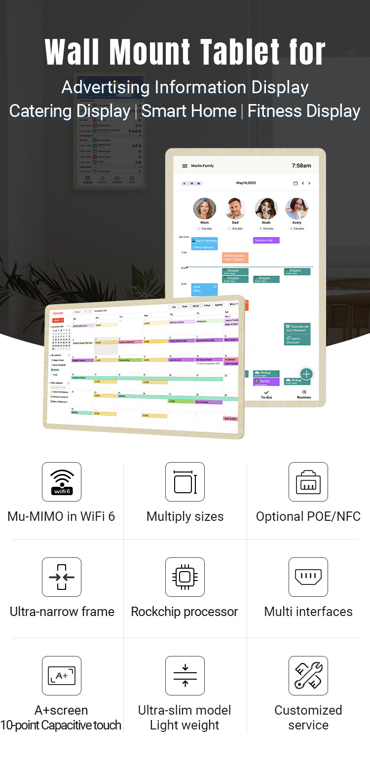 Goodnotes Compatible Android 14 Free Software Wall Mounted Digital Calendar Diary For Family Planning