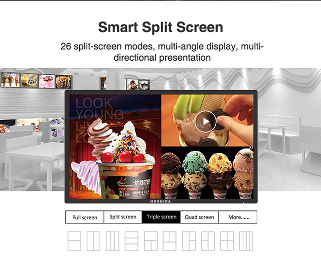 43'' Wall Mount Lcd Display 1920*1080P Timing Swith Player Network Solution