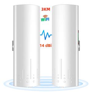 China 24V PoE Adapter 2 RJ45 LAN Ethernet PTP Wireless Bridge 14dBi 5ghz 3km wholesale
