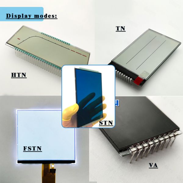 Customized Size Segment LCD display HTN Blue Transmissive PIN connect with White Backlight 1