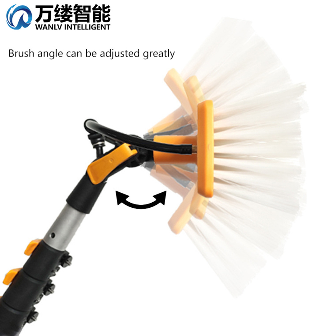 Professional Cleaner Tool with Extension Pole, 2-in-1 Squeegee for Window Cleaning Kit with Scrubber and Rotating Head