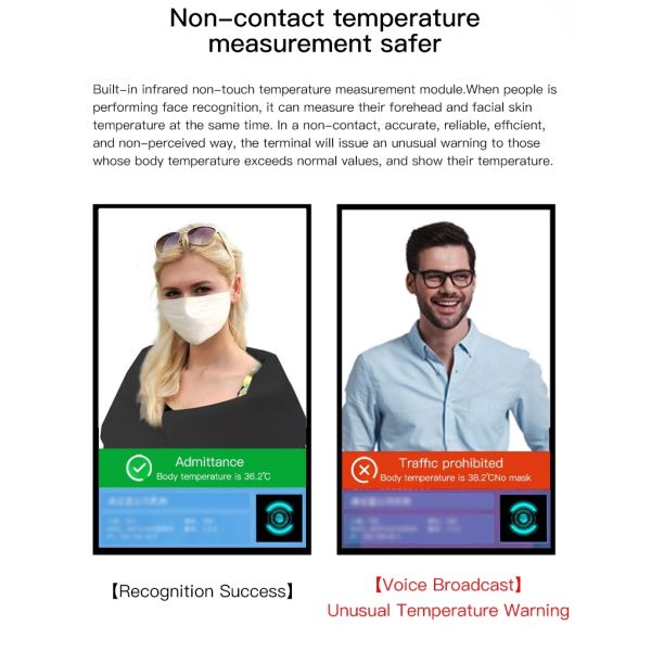 Temperature Detection 8" Face Recognition Infrared Thermometer