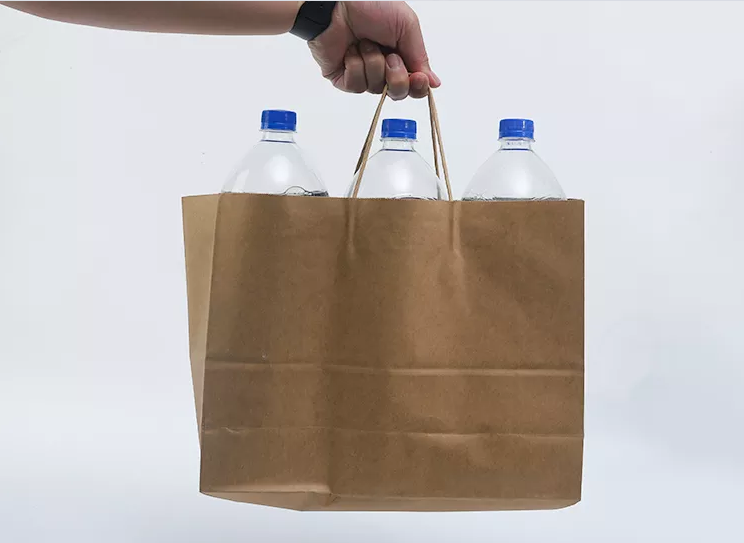 LOGO Printing Kraft Takeaway Bags shopping Gift Packaging Bag Biodegradable