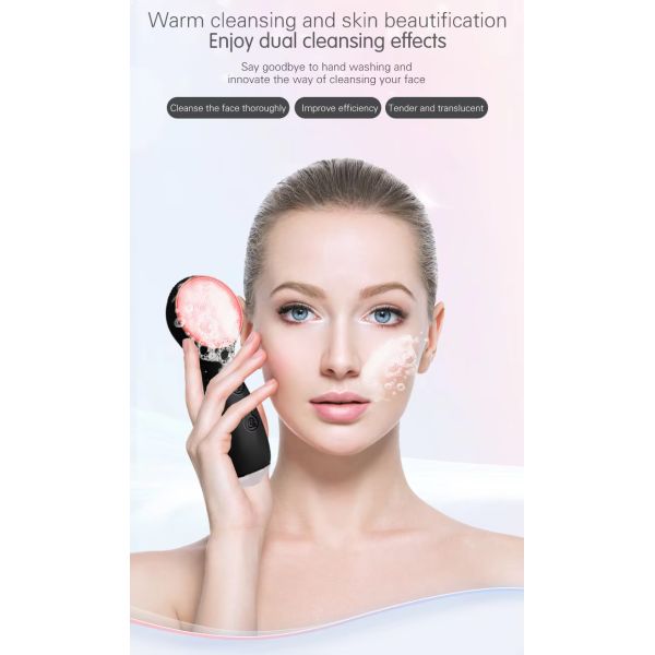 Phototherapy Silicone Sonic Vibrating Face Cleansing Brush For Skin Rejuvenation