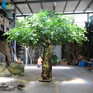 China Large Size Artificial Bodhi Tree Double Branch Trunk Design For Hotel Lobby Decoration wholesale