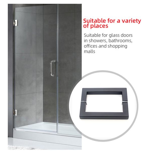 Metal round tube square Main Glass Door Gold Pull Handle