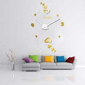 China Arabic Digital Heart Romantic Wall Art Clock Home Decor Large 3D Hanging Wall Clock wholesale