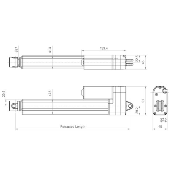 Fast DC Motor 12V/24V Electric Linear Actuators