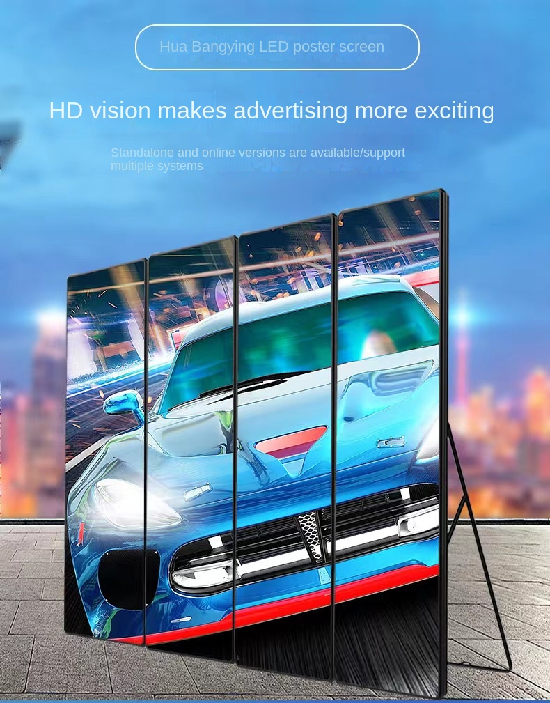 LED Poster Display WiFi Control System Display Panels LED Poster Screen IP40 For Indoor
