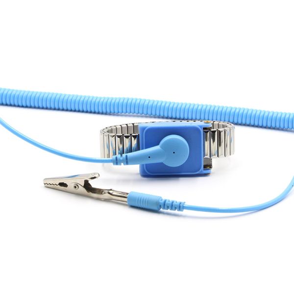 Cleanroom Conductive Anti Static ESD Wrist Strap PU Line Snap 10mm
