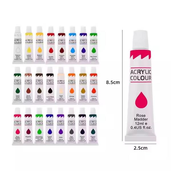 OEM 12 Colors Acrylic Paint Set For Canvas With Butter Consistency Great