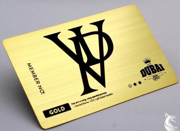 Gold Plated Printable Metal Business Cards With Brush Effect Different