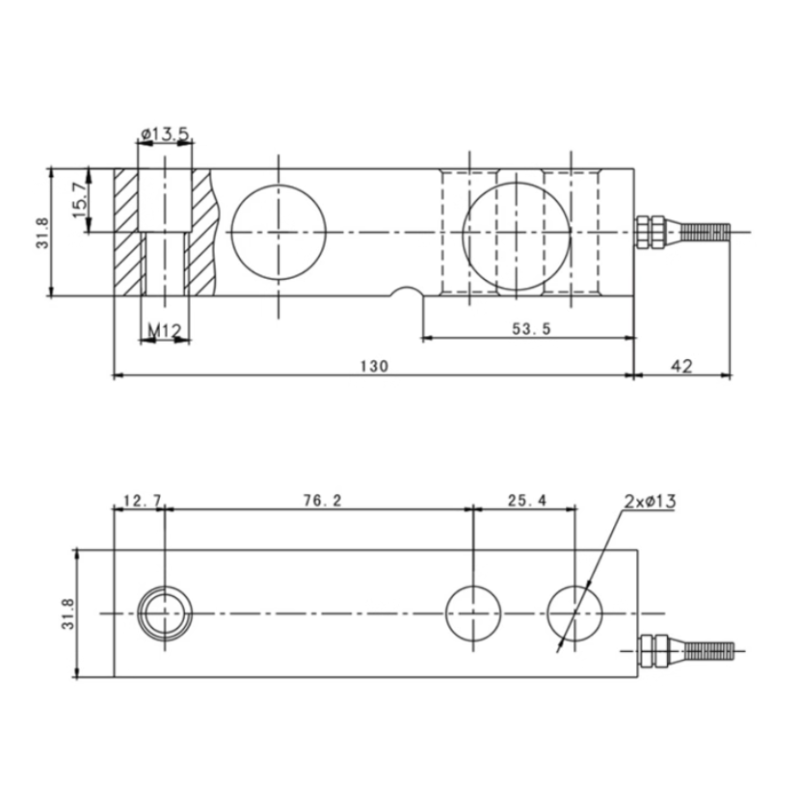 High Precision SQB Shear Beam Load Cell Weighing Sensor 2 Ton For Platform Floor Scales