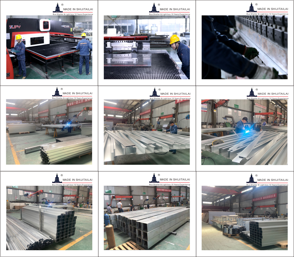 3560*1600*2380mm 20AH 150W Bus Stop Shelter