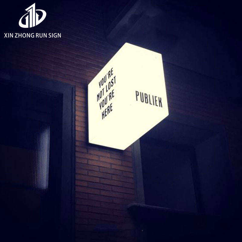 Custom double sided illuminated acrylic light 3d metal led advertising light boxes