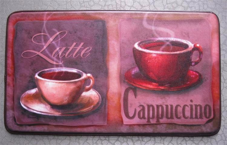 Printed hot coffee pattern anti-fatigue kitchen mat with NBR foam