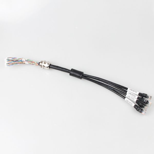 Waterproof 4 In 1 Cat 6a Ethernet Cable , 4 Branch Male RJ45 Cat6a Trunk Cable