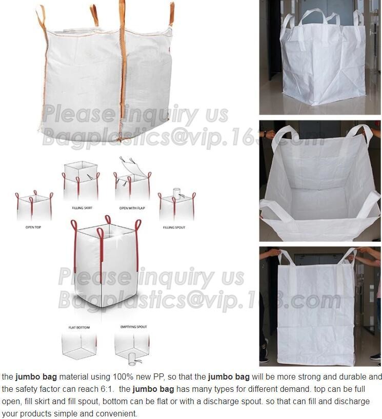 polypropylene woven plastic jumbo bag pp big bag for sand, building material, 500kg-1000kg PP Woven Jumbo Bag Big Bag wi