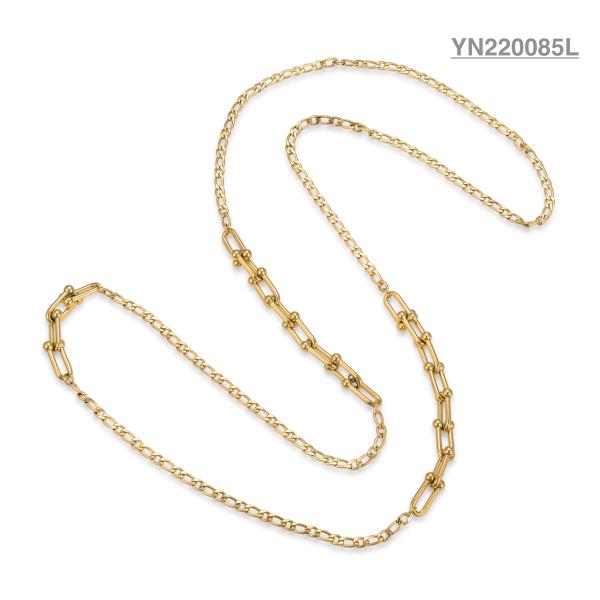 Quality 14k Gold Stainless Steel Layered Necklace Multiple Chain Stackable Necklace for sale