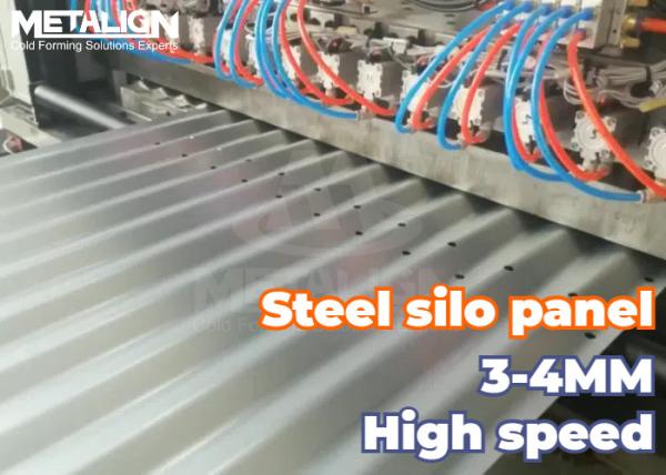 Quality Grain Silo Roll Forming Machine with Waste Material Collection and Hydraulic Punching for sale