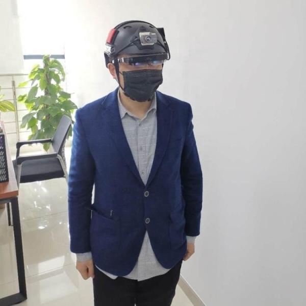 Quality Automatic Smart Temperature Measuring Helmet Test Distance 3 - 5 Meters for sale