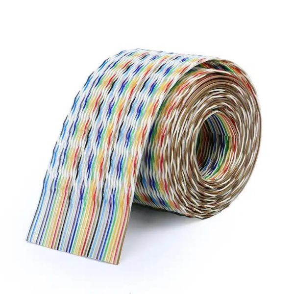 50 Pin Flat Flexible Ribbon Cable with PVC Sheath Material Round Wire and 300V Rated Voltage
