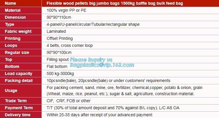 customizable PP u-panel baffle big bag /coated white woven PP jumbo bag/ventilated 4 panel baffle bag/all colors availab
