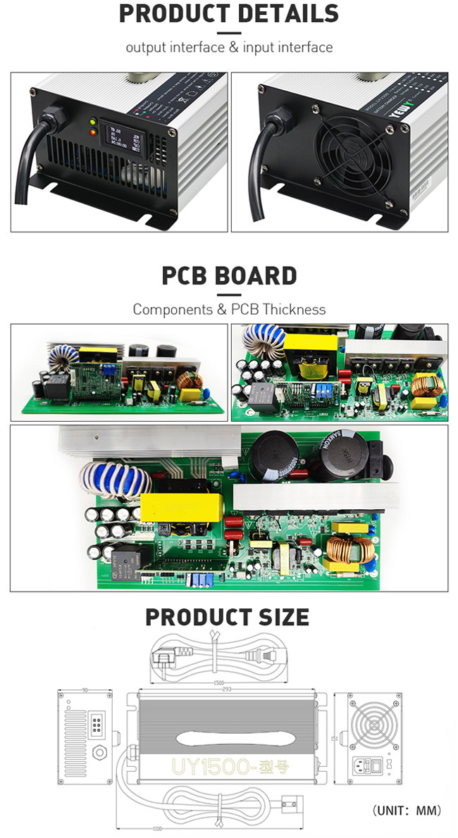 36V 30A High Power Chargers 1500W Lithium Battery Charger LED Display