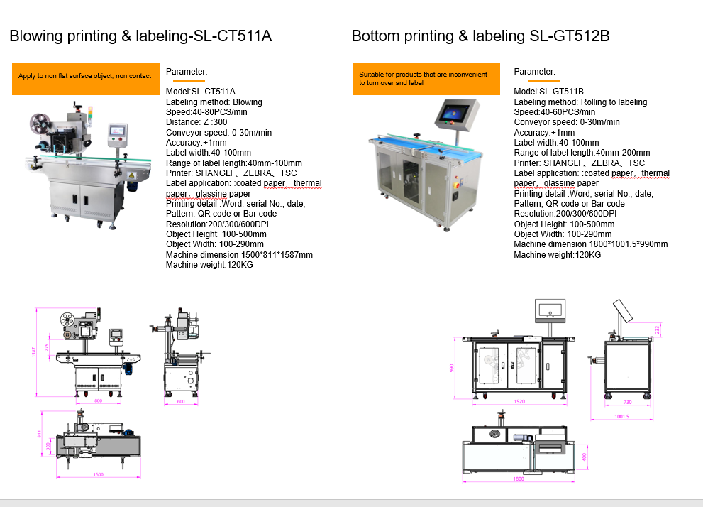 Wood Packaging Material Square Bottle Label Applicator for Flat Surfaces and Printer