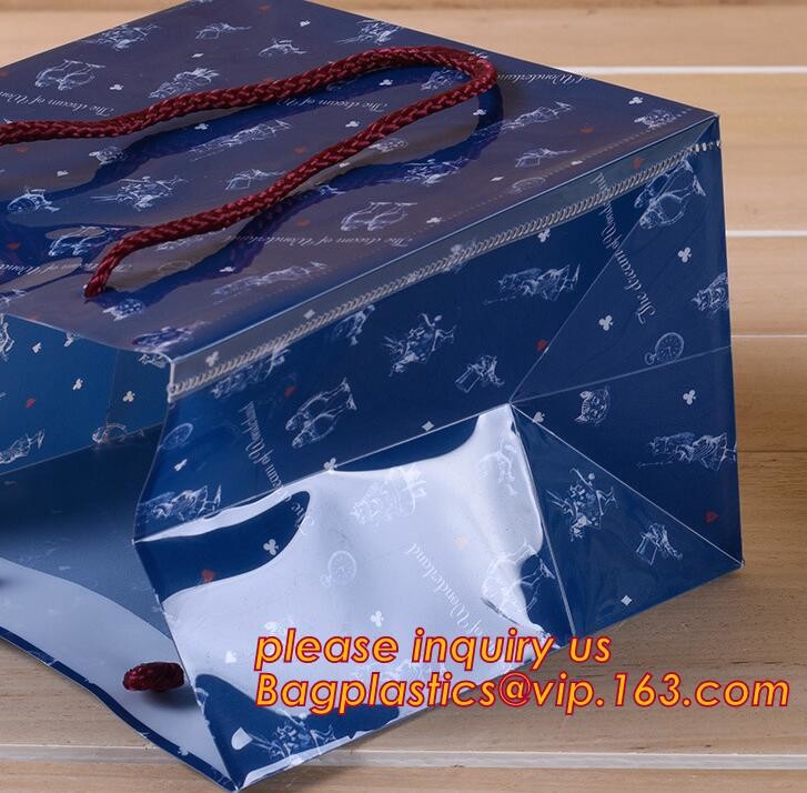 Promotional customized high quality soft loop plastic cloth bag,manufacturer custom soft loop handle polyethylene PE pla