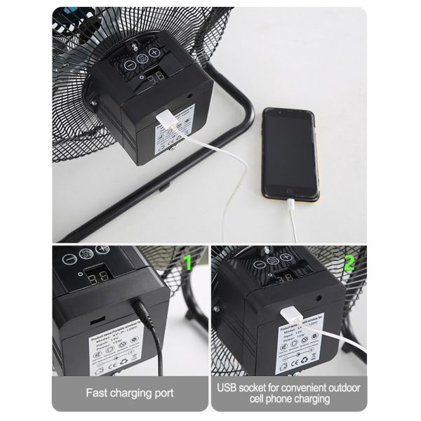 Chargeable Solar Powered Panel Fan 12W AC Charging 3 Durability Eco Friendly
