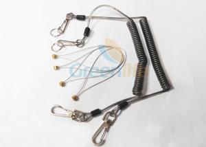 China Anti - Drop Plastic Coil Lanyard With Zinc Alloy Snap Hooks / Split Ring wholesale