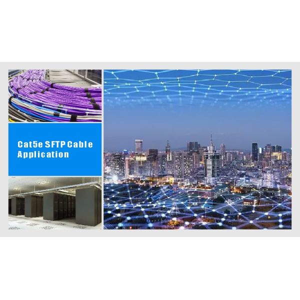 CAT5e SFTP Cable product image showing construction and packaging