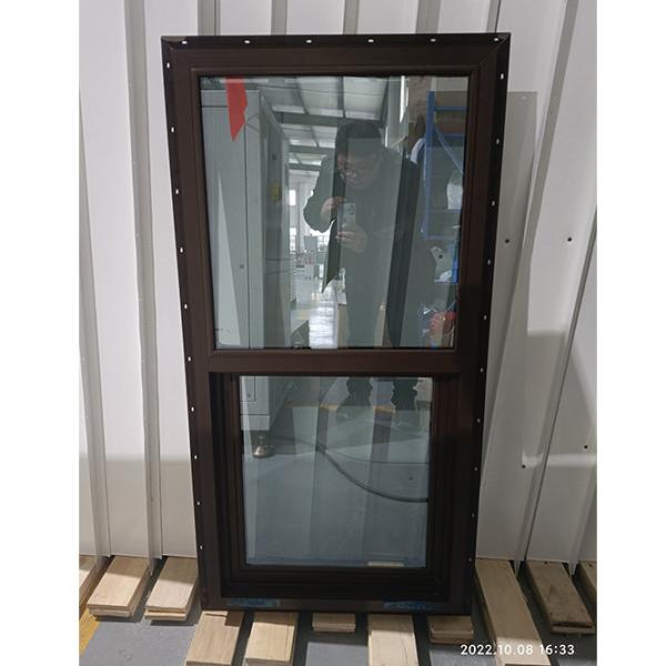 Quality PVC Frame Vinyl Hung Window Upward Sliding Hung Brown Window for sale