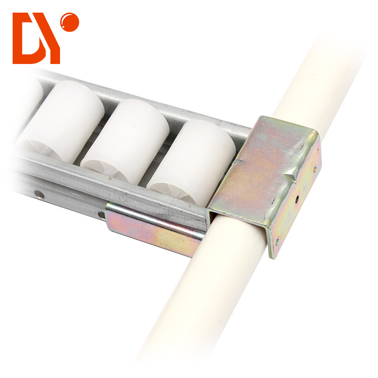 Industrial Black PP Plastic Wheel Conveyor Pallet Roller Track Part Flow Rail Pallet Roller Track