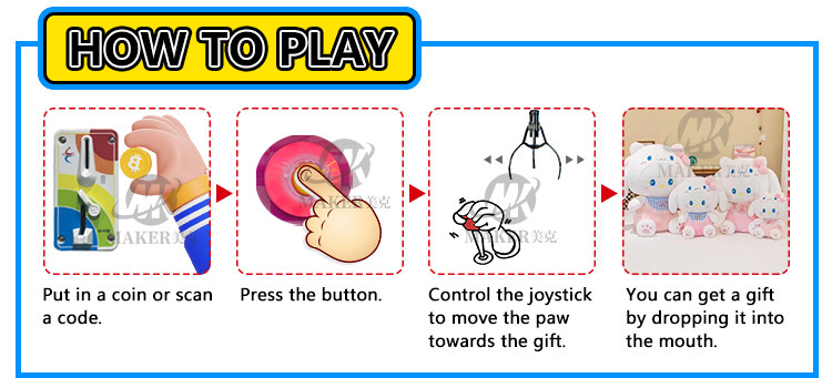 Interactive Indoor Arcade Crane Machine Coin Operated Plush Toys Claw Game Fun Interactive Gaming Experience