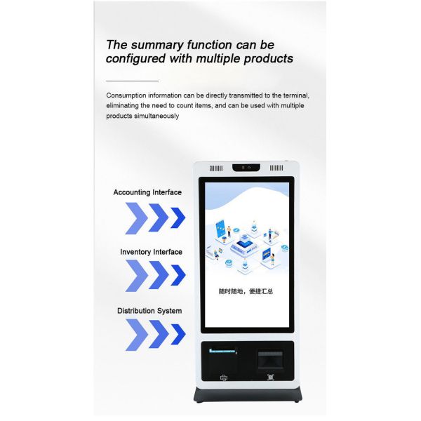 21.5 Inch Heated Display Self Ordering Kiosk Restaurant Pos Kiosk For Cold Climate