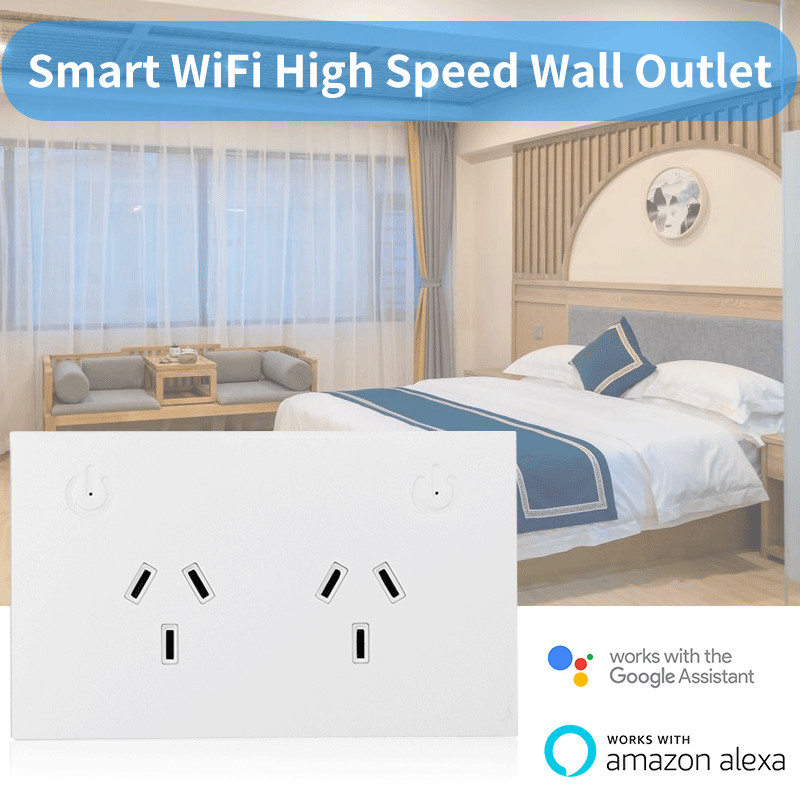 Au Alexa And Google Home Tuya Smart Wifi Socket Timer With 2 Usb Work