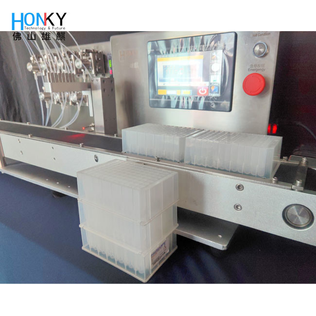 Desktop Lab Using Multiple Heads Deep Well Plaste Filling Machine With High Precision For Bio Regent Liquid Filling