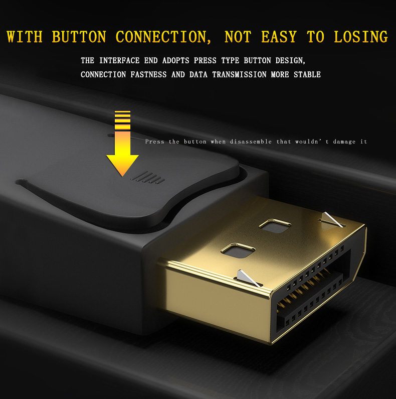 Hot Sell 1080p 4k 8K male to male dp1.4 display port cable