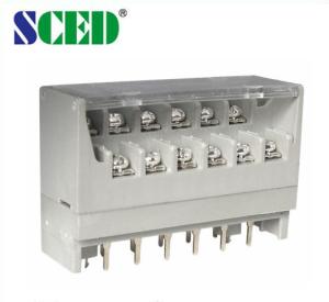 China With Cover Dual Row Electrical Terminal Block M3 Brass Terminal 7.62mm Spacing wholesale