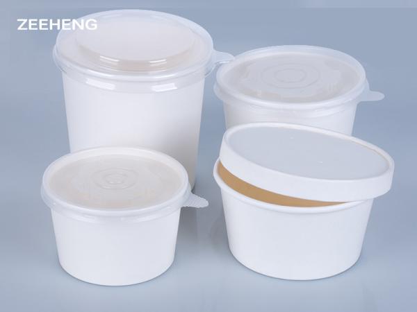Quality FDA 26oz Double Poly Coated White Paper Bowls With Lids for sale