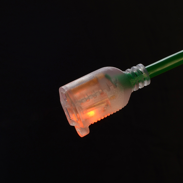 250V Rated 12/3 50 ft Waterproof Heavy Duty Extension Cord with Lighted Indicator End Bared Stranded Cooper Conductor