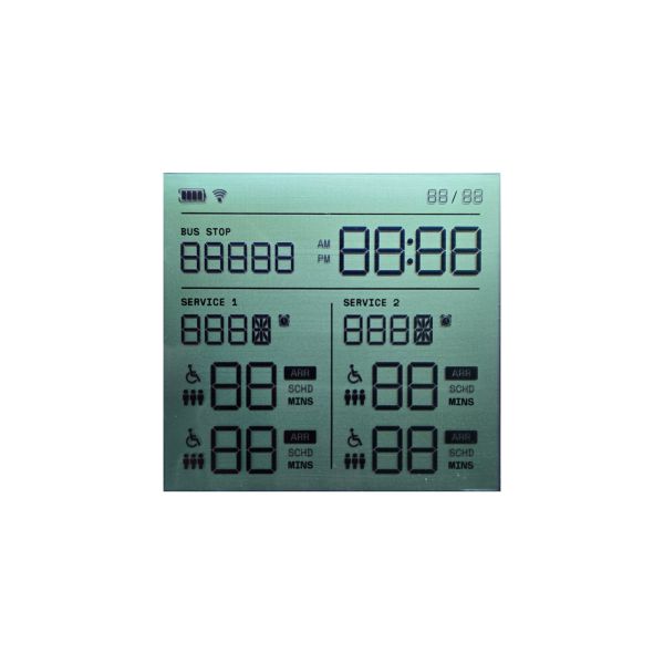 Custom Segment LCD for Vehicle Display RoHS Compliant TN STN FSTN VA Segment LCD Display