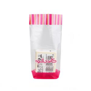 Food Packaging Stand Up Pouch With Cross Block Bottom And Cellophane Clear Treat