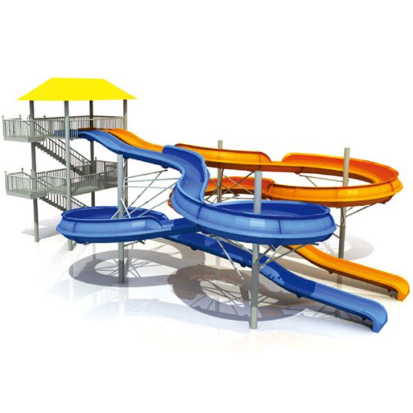 Kids Water Park Construction Water House Structures With Climb Net / Spray