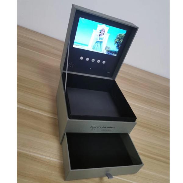 Quality Pu leather video player box with screen display,boot logo ,lcd video box with gb battery for sale