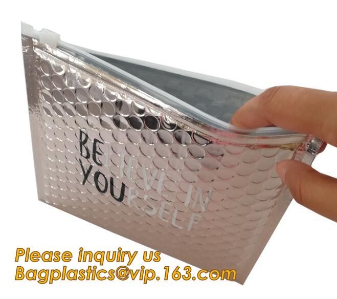 Cosmetic Slider Zip lockk Bubble Bags Bubble Slide Pouch,Zip lockk esd bubble bag bubble packaging wrap cosmetic pouch slide