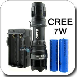 7 Watt 400 Lumens Powerful Waterproofing Cree Led Zoomable Flashlight Torch Nightlight