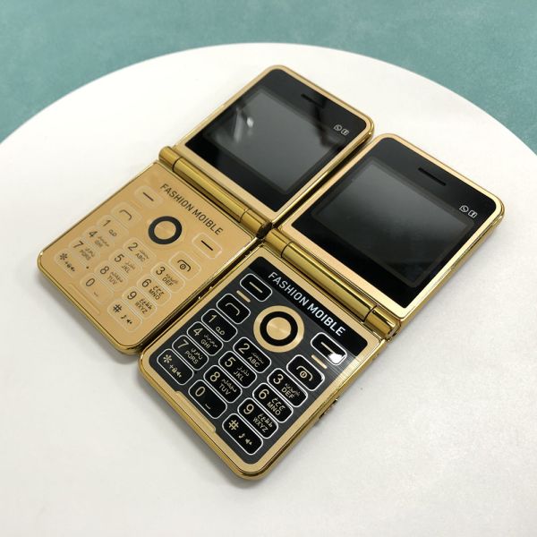 P20 Foldable 2.4'' HD Screen Four SIM Dial Bluetooth Mobile Phone LED Flashlight Super Thin Feature Phone